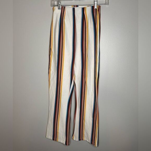 Free People Striped Crop Flare Pants - Picture 3 of 5